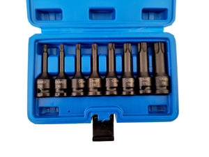 Set chiavi bussole torx attacco 1/2" T30 T80 a impatto lunghe 78mm 07051