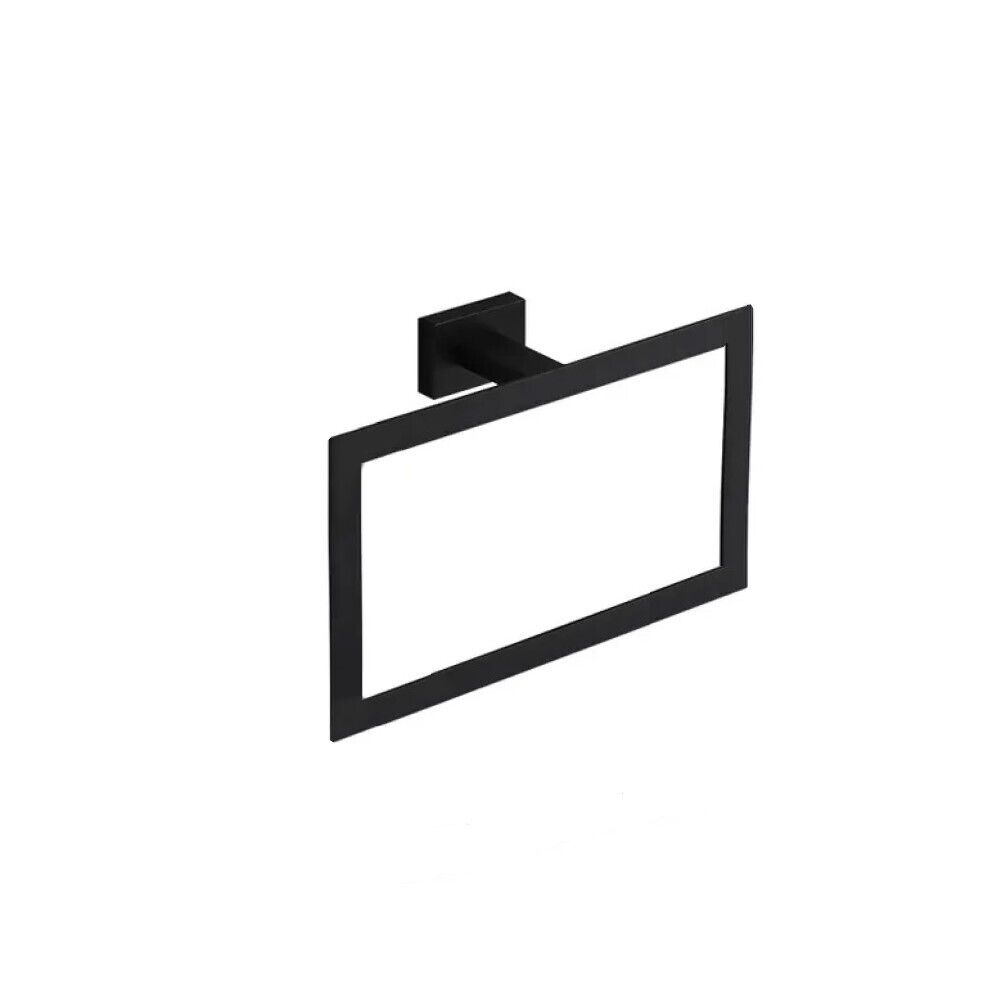 Set da bagno 6 pezzi in acciaio nero e vetro accessori bagno m 87262