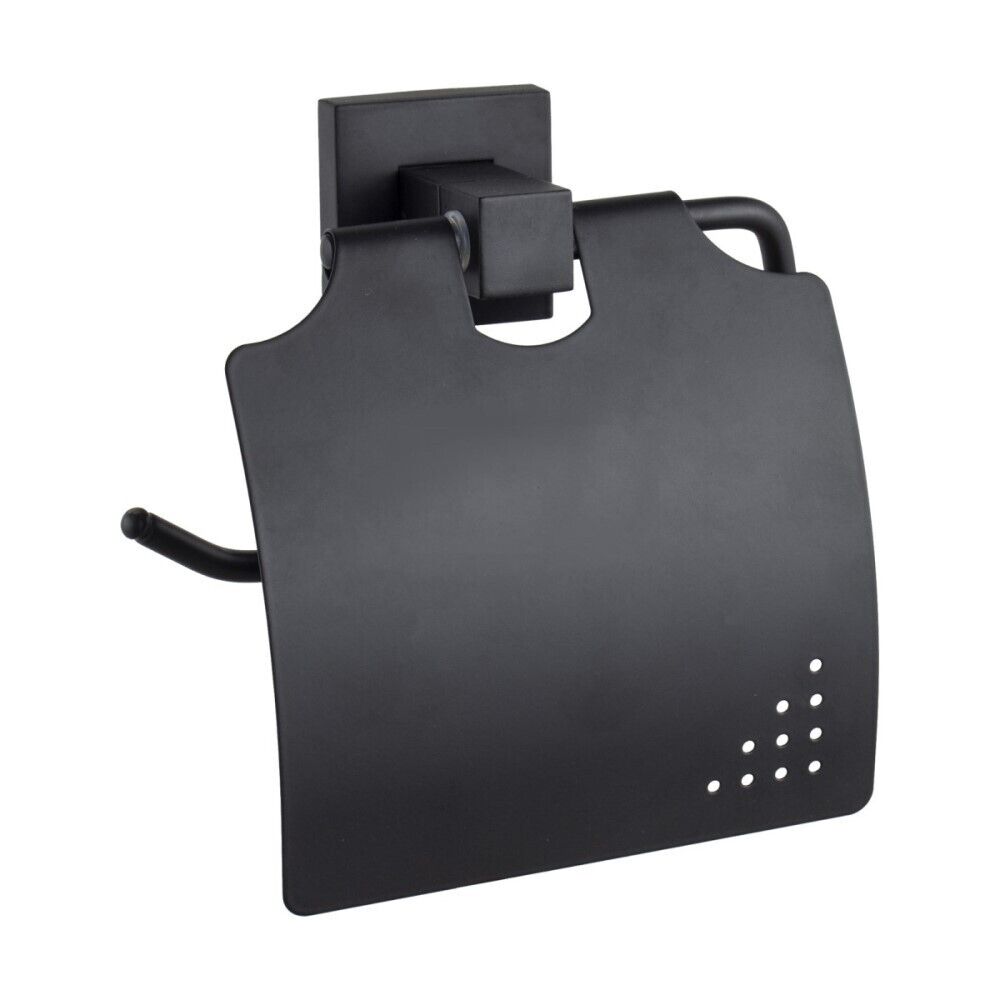 Set da bagno 6 pezzi in acciaio nero e vetro accessori bagno moderno 87261