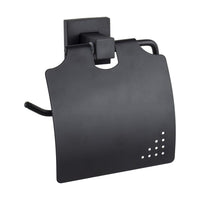 Set da bagno 6 pezzi in acciaio nero e vetro accessori bagno moderno 87261