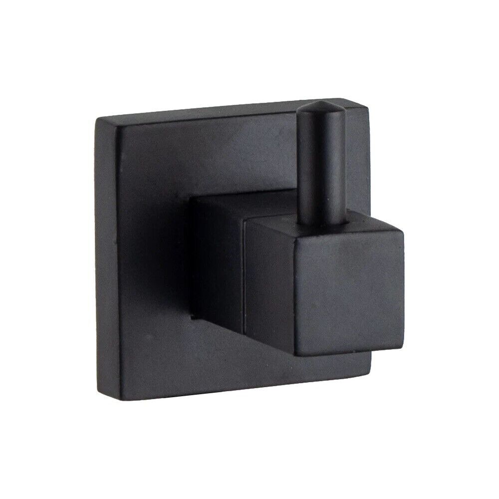 Set da bagno 6 pezzi in acciaio nero e vetro accessori bagno moderno 87261