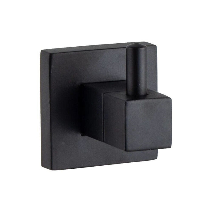 Set da bagno 6 pezzi in acciaio nero e vetro accessori bagno moderno 87261