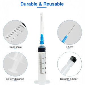 Set di 10 Siringhe Sterili da 5 ml Imbustate Singolarmente con Ago 0.6 x 25 mm