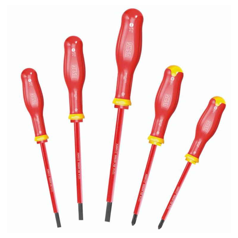 Set di 5 Giraviti Cacciavite Usag 091 SH5 a taglio e croce 1000V U00910100
