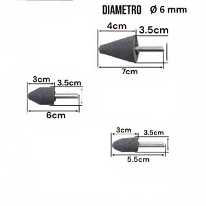 Set di 5 pietre abrasive per levigatura lucidatura sbavatura per metallo vetro