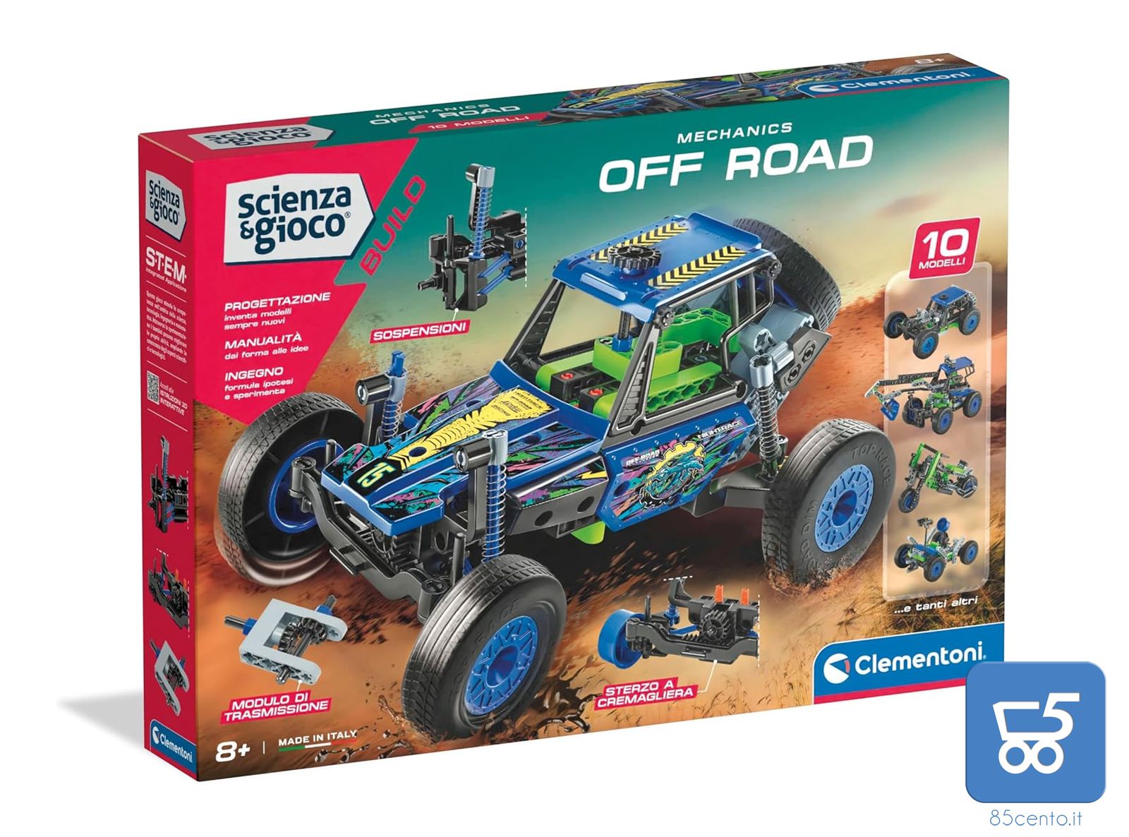 Set di Costruzioni Clementoni Scienza e Gioco Build Mechanics off Road Bambini di 8+ Anni 19373