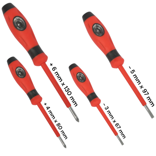 Set di cacciavite isolati Professionali con impugnatura morbida 4 pezzi 07720