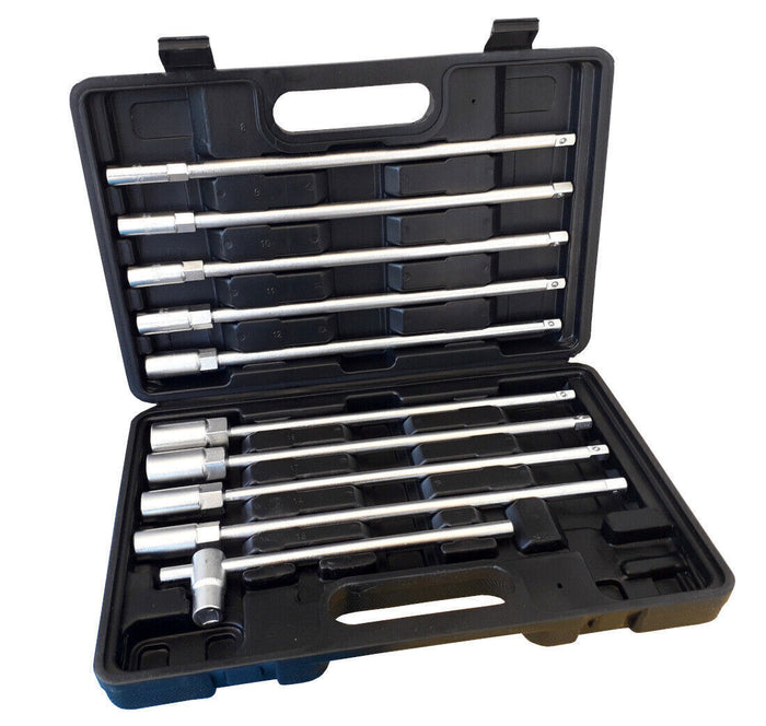 Set kit 11 pz chiavi chiave a T esagonali extra lunghe 9 bussole 8-19mm ZT5011