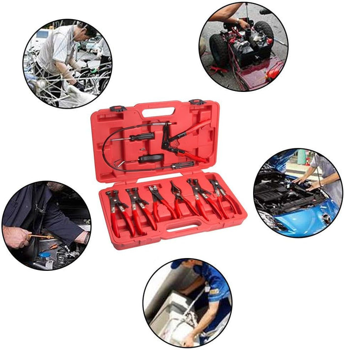 Set kit di 9 pinze per fascette morsetti auto smonta fascette auto