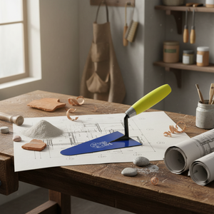 Cazzuola ancora a punta tonda 16 cm con manico in gomma