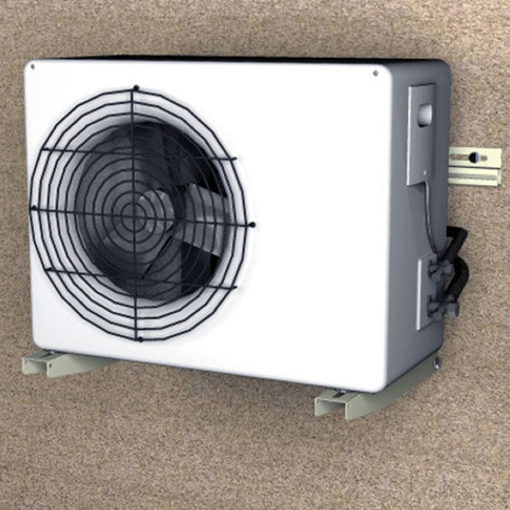 Staffa per climatizzatore con livella 450 mm coppia mensole elettrozinate e verniciate