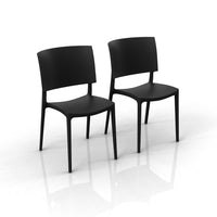 Set 2 sedie in polipropilene 100% Made in Italy SHARP, impilabile, resistente ai raggi UV, design moderno, ideale per sala da pranzo, cucina, sala d’attesa, bar, ristoranti o da esterno colore Antracite