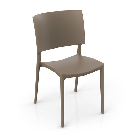 Set 2 sedie in polipropilene 100% Made in Italy SHARP, impilabile, resistente ai raggi UV, design moderno, ideale per sala da pranzo, cucina, sala d’attesa, bar, ristoranti o da esterno colore Tortora