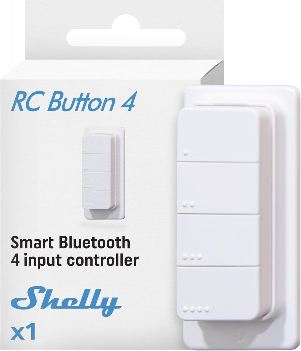 Shelly BLU RC Button4 - Telecomando a muro con 4 tasti Bluetooth