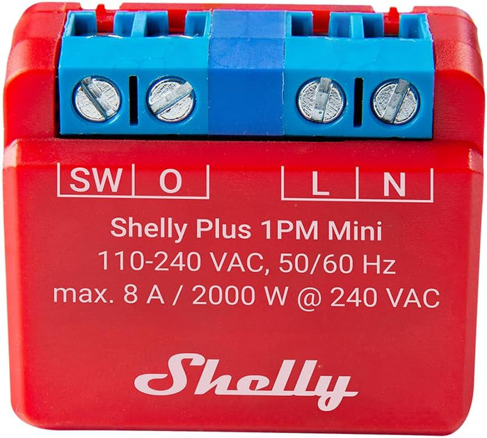 Shelly Mini Plus 1PM Smart Relay 8A AC WiFi/BT + PM