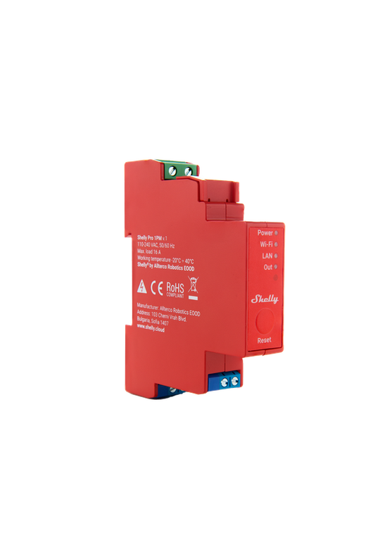 SHELLY PRO 1PM rel√® montabile su guida DIN, 1 canale, Wi-Fi, LAN e Bluetooth, Automatizzazione luci, Prese, Interruttori