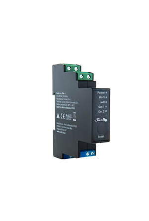SHELLY PRO 2PM rel√® montabile su guida DIN, 2 canali, Wi-Fi, LAN e Bluetooth, controllo tapparelle, controllo consumi
