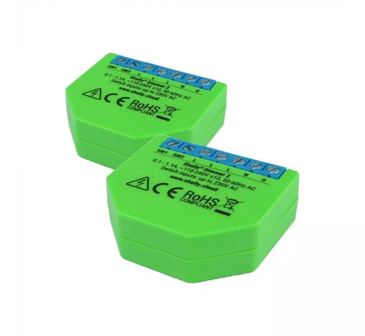 Dispositivo controllo luci alogene, led, wi-fi, Shelly Dimmer 2 - Double pack