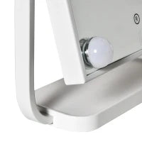 Specchio Trucco Illuminato Inclinabile con 12 Luci LED e Luminosità Regolabile, 32.8Lx11x47.4cm
