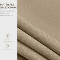 Telo di Ricambio per Tenda a Bracci in Poliestere Anti UV da 4x2.5m, Beige