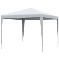 Gazebo da Giardino con Telaio in Acciaio per Esterno e Interno, 2.7x2.7m Bianco