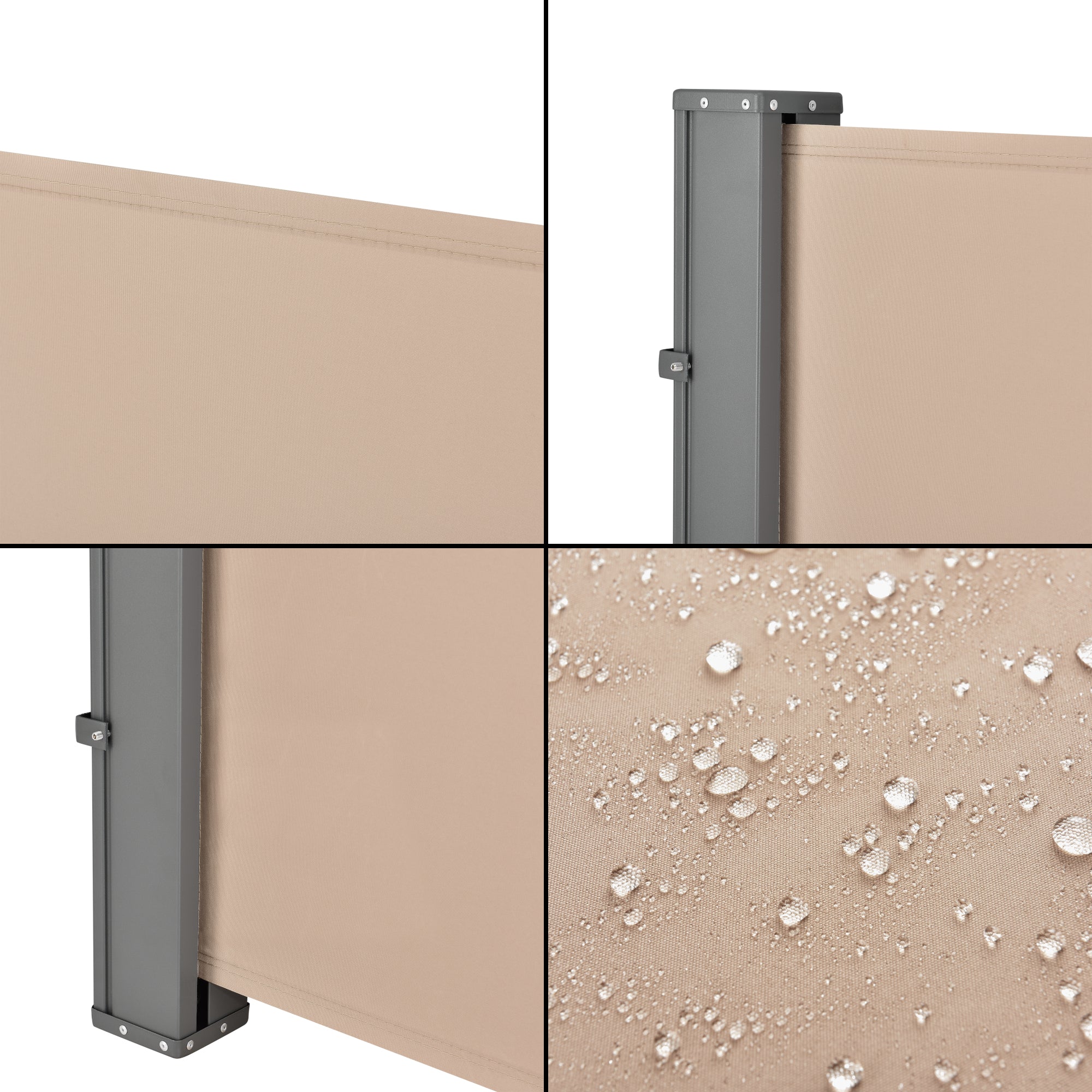 Paravento Estraibile Mulhacén Schermo Solare Verticale per Ringhiera Barriera Privacy 120x300 cm color Sabbia pro.tec