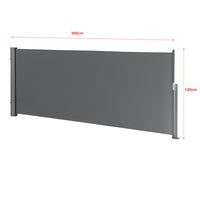 Paravento Estraibile Mulhacén Schermo Solare Verticale per Ringhiera Barriera Privacy 120x300 cm Grigio pro.tec