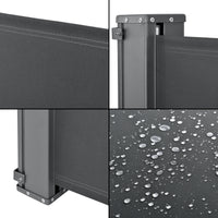 Paravento Estraibile Mulhacén Schermo Solare Verticale Barriera Privacy 180x300 cm Antracite pro.tec