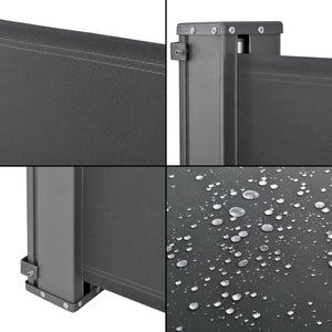 Tenda per balcone laterale acciaio poliestere 180 x 300 cm antracite 03_0006576