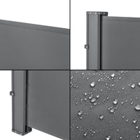 Paravento Estraibile Mulhacén Schermo Solare Verticale per Ringhiera Barriera Privacy 120x300 cm Grigio pro.tec