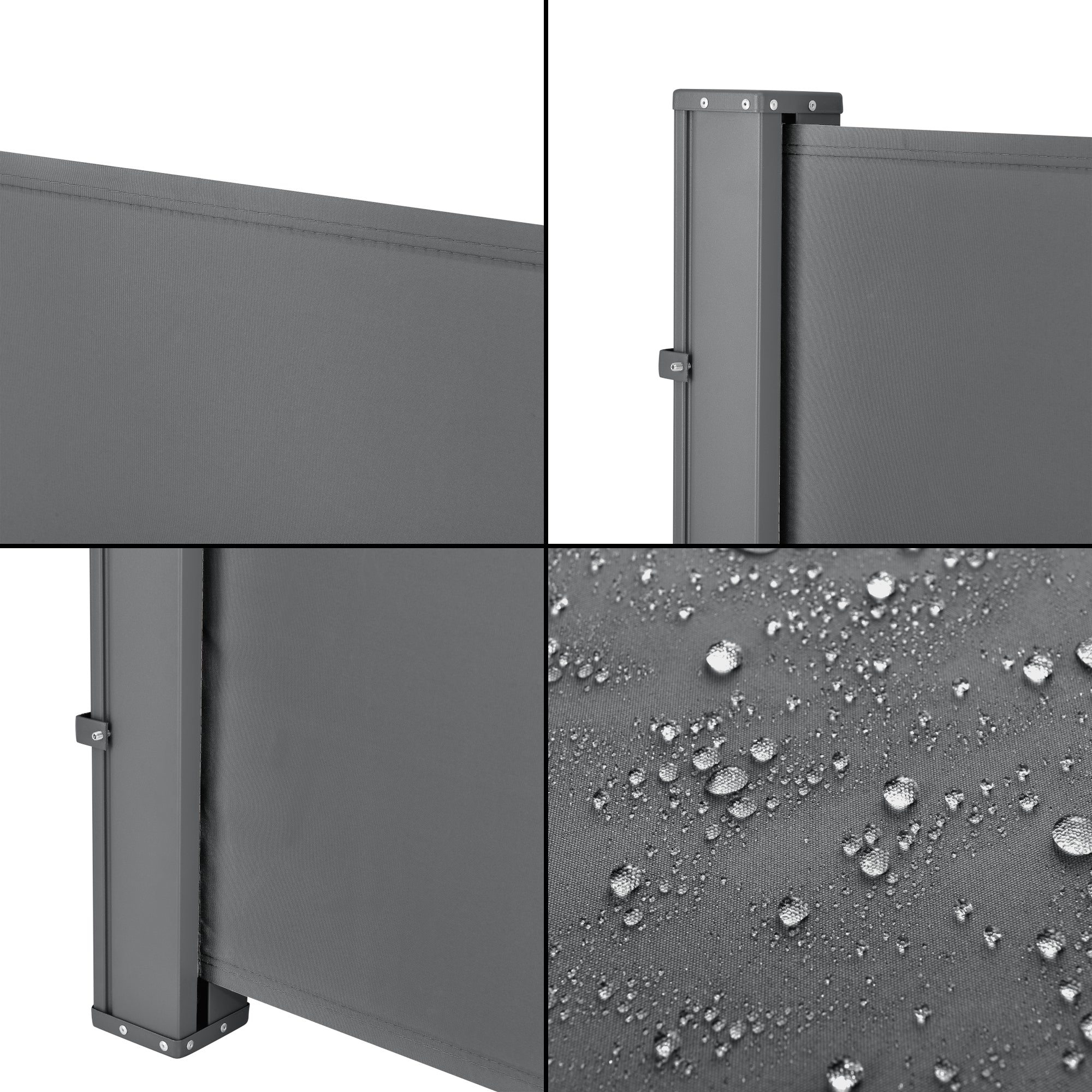 Paravento Estraibile Mulhacén Schermo Solare Verticale per Ringhiera Barriera Privacy 120x300 cm Grigio pro.tec