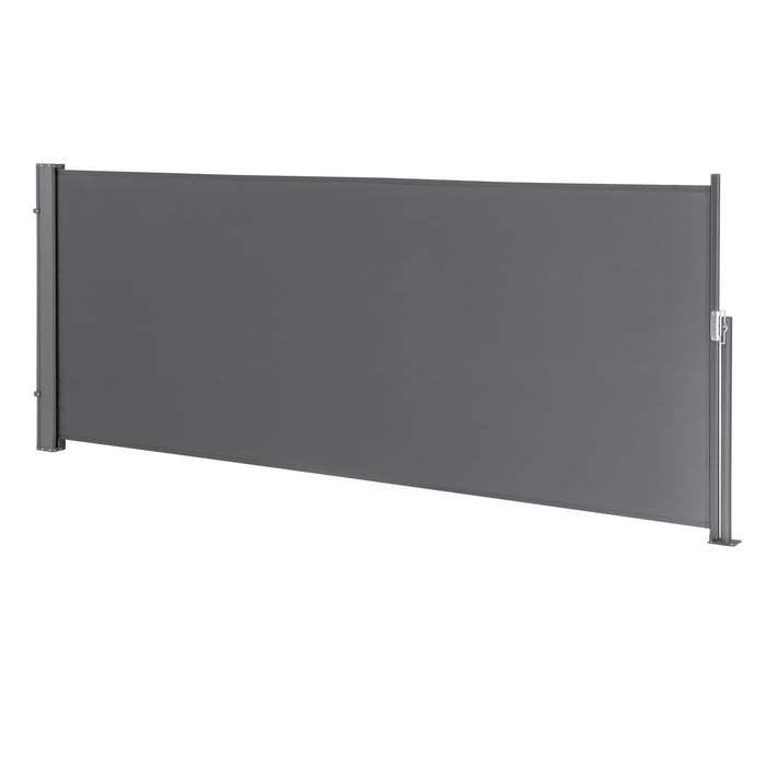 Paravento Estraibile Mulhacén Schermo Solare Verticale per Ringhiera Barriera Privacy 120x300 cm Grigio pro.tec
