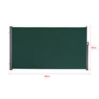 Paravento Estraibile Mulhacén Schermo Solare Verticale Barriera Privacy 160x300 cm Verde Scuro pro.tec