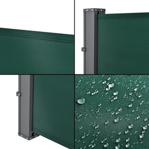 Paravento Estraibile Mulhacén Schermo Solare Verticale Barriera Privacy 160x300 cm Verde Scuro pro.tec