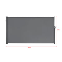 Paravento Estraibile Mulhacén Schermo Solare Verticale Barriera Privacy 180x300 cm Grigio Medio pro.tec