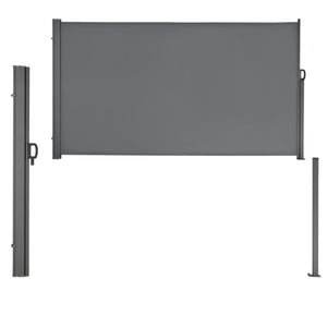 Paravento Estraibile Mulhacén Schermo Solare Verticale Barriera Privacy 180x300 cm Grigio Medio pro.tec