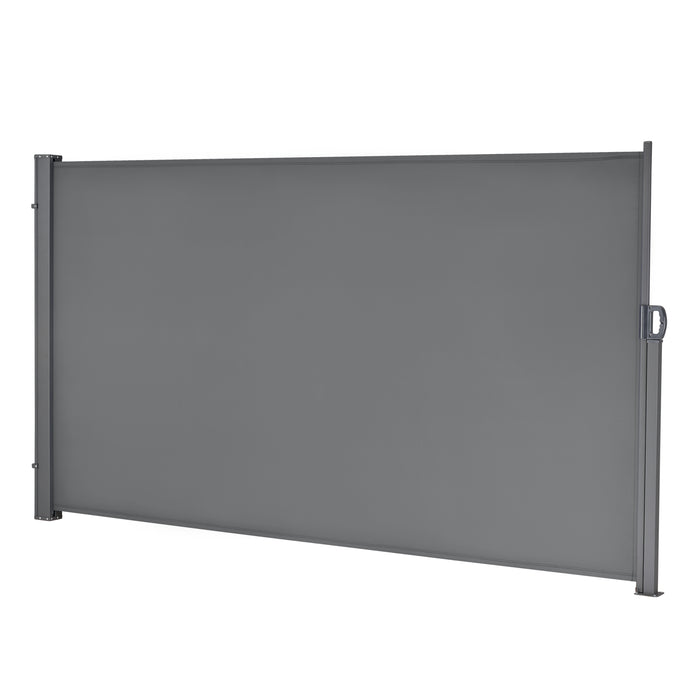 Paravento Estraibile Mulhacén Schermo Solare Verticale Barriera Privacy 180x300 cm Grigio Medio pro.tec