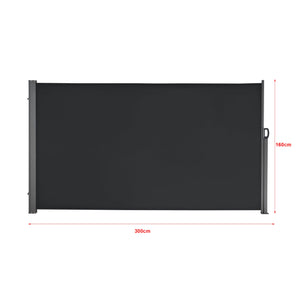 Tenda per balcone laterale acciaio poliestere 160 x 300 cm nero 03_0006574