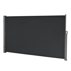 Paravento Estraibile Mulhacén Schermo Solare Verticale Barriera Privacy 160x300 cm Nero pro.tec