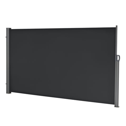 Paravento Estraibile Mulhacén Schermo Solare Verticale Barriera Privacy 180x300 cm Nero pro.tec