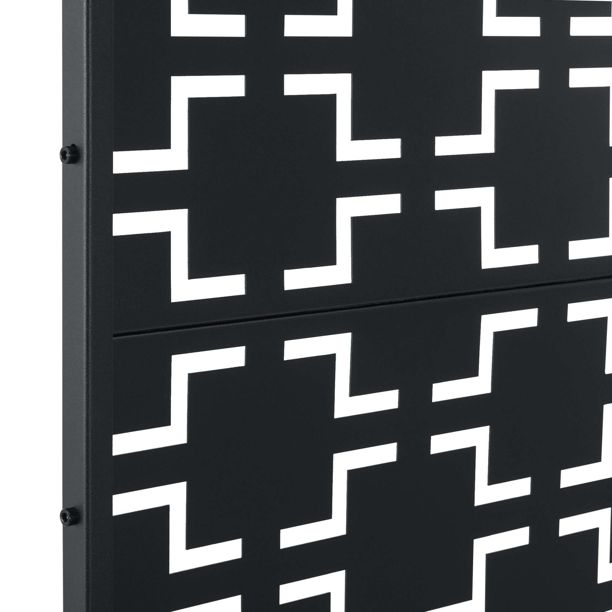 Pannello Divisorio Basciano Struttura Traforata in Acciaio 180 x 120 cm Nero casa.pro