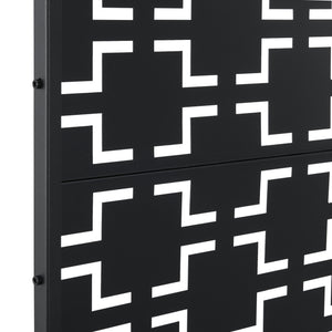 Pannello Divisorio Basciano Struttura Traforata in Acciaio 180 x 120 cm Nero casa.pro