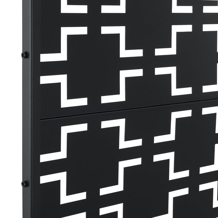 Pannello Divisorio Basciano Struttura Traforata in Acciaio 180 x 120 cm Nero casa.pro