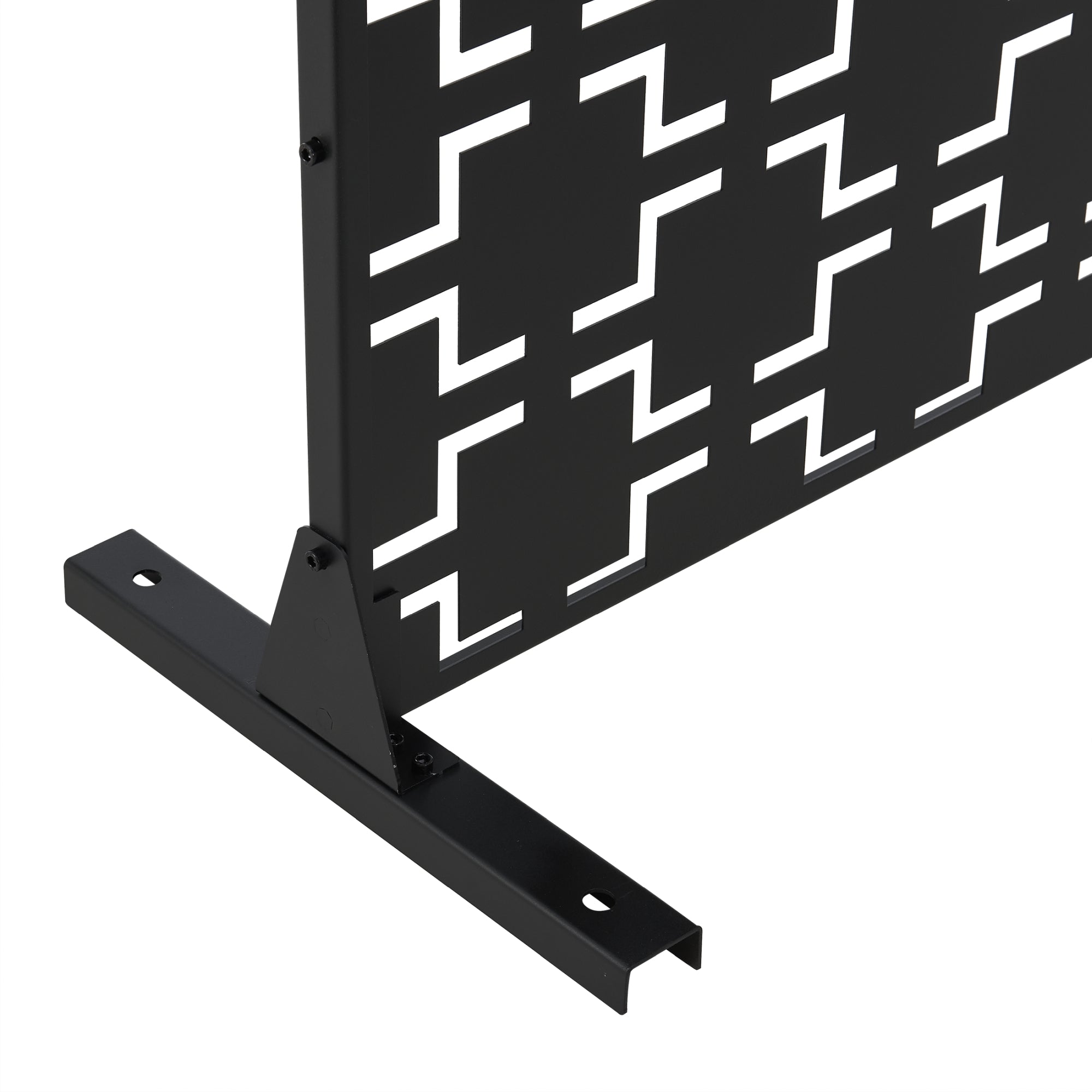 Pannello Divisorio Basciano Struttura Traforata in Acciaio 180 x 120 cm Nero casa.pro