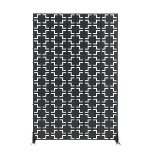 Pannello Divisorio Basciano Struttura Traforata in Acciaio 180 x 120 cm Nero casa.pro