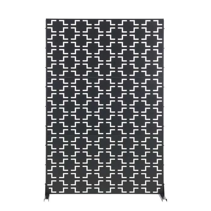 Pannello Divisorio Basciano Struttura Traforata in Acciaio 180 x 120 cm Nero casa.pro