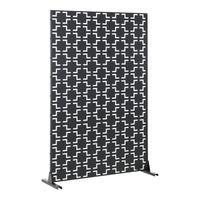 Pannello Divisorio Basciano Struttura Traforata in Acciaio 180 x 120 cm Nero casa.pro