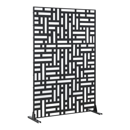 Pannello Divisorio Bernalda Struttura Traforata in Acciaio 180 x 120 cm Nero casa.pro