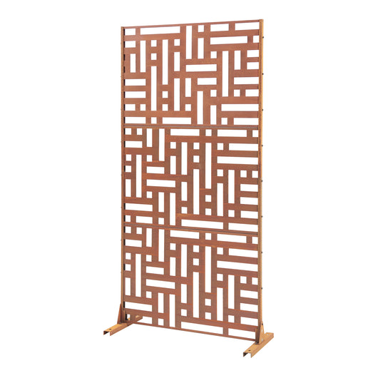 Pannello Divisorio Bernalda Struttura Traforata in Acciaio 180 x 90 cm Marrone Ossidato casa.pro