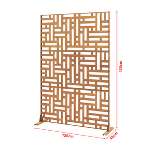 Pannello Divisorio Bernalda Struttura Traforata in Acciaio 180 x 120 cm Marrone Ossidato casa.pro